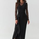 Long dress model 218110 Makadamia