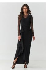 Long dress model 218110 Makadamia
