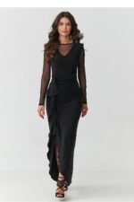 Long dress model 218110 Makadamia - Image 2