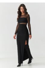 Long dress model 218306 Makadamia - Image 2