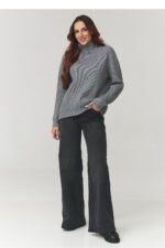 Aukštu kaklu megztinis modelis 220772 Makadamia - Image 2