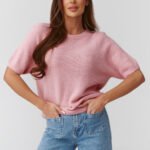 Trumpomis rankovėmis megztinis modelis 224079 Makadamia