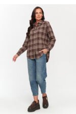 Ilgomis rankovėmis marškiniai modelis 231008 Makadamia - Image 2