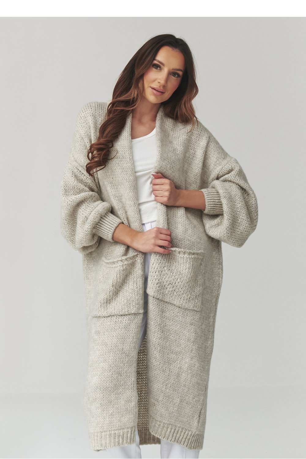Cardigan model 231017 Makadamia Megztinis modelis 231017 Makadamia - Image 1